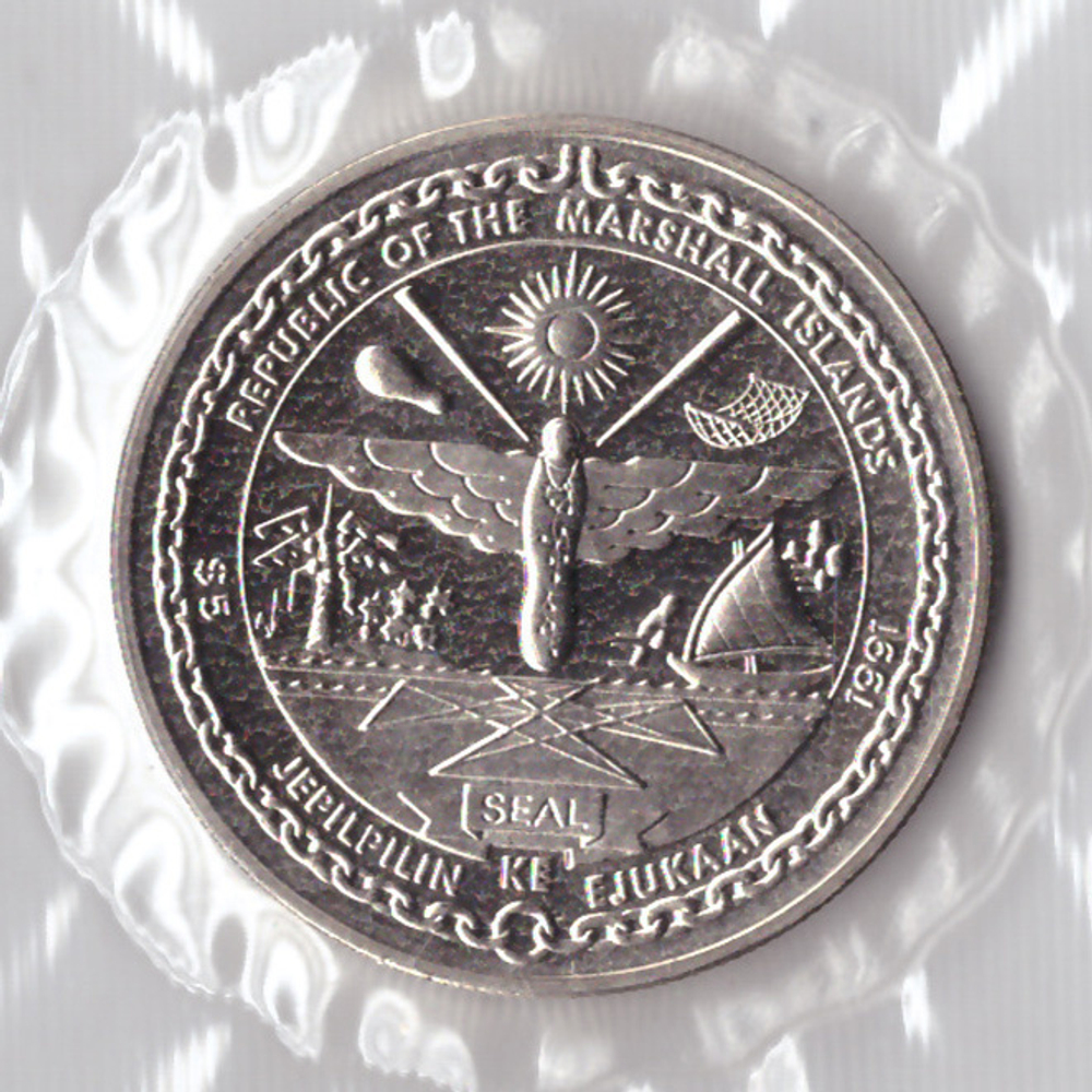 5 долларов. Буря в пустыне. Маршалловы Острова. 1991 г. PROOF