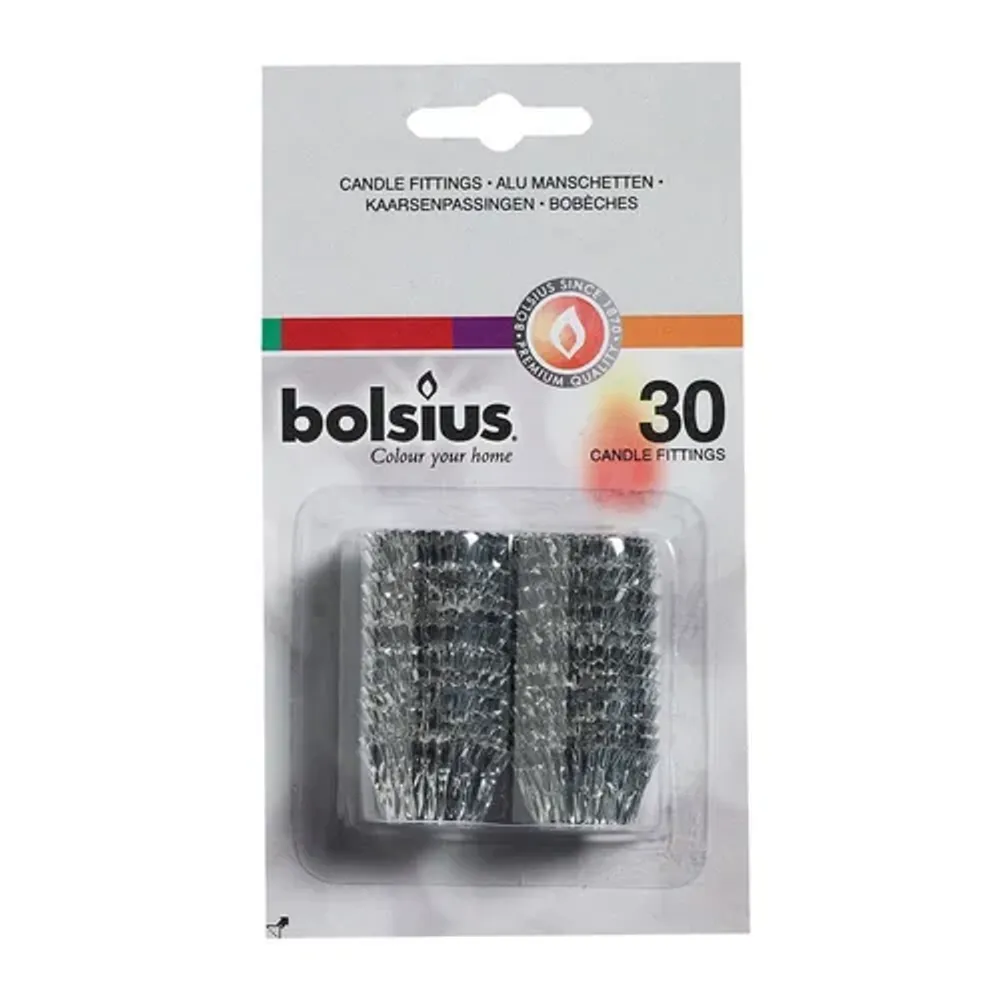 Подставки для свечей набор 30шт фольгированные Bolsius
