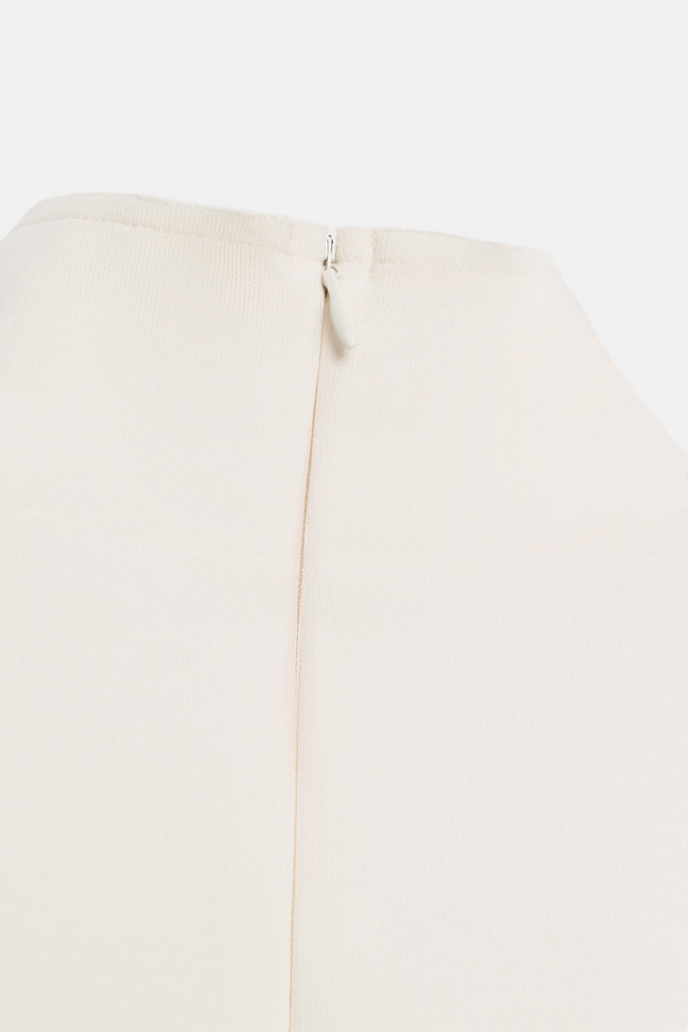 ZARA ТРИКОТАЖНЫЙ ТОП С ВЫСОКИМ ВОРОТНИКОМ, ЭКРЮ