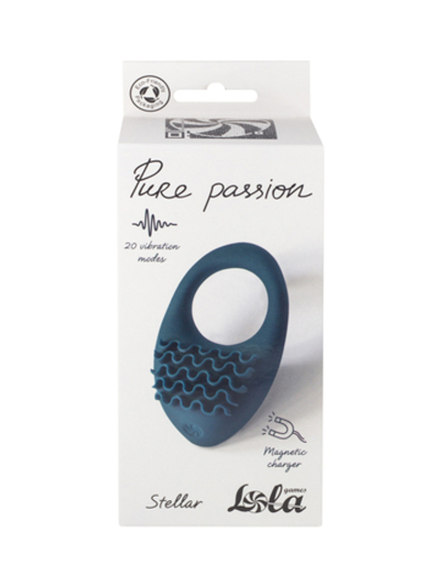 Перезаряжаемое эрекционное виброкольцо Pure Passion Stellar Green 1501-03lola