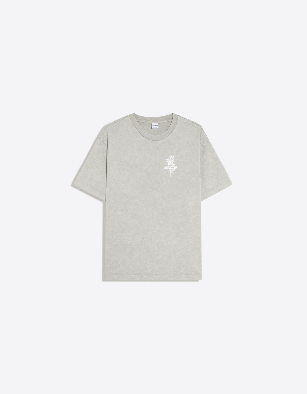 Мужская футболка relaxed fit с коротким рукавом и принтом, арт. 3354/071 - BERSHKA