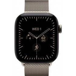 Apple Watch S12 46 mm Natural Titanium Case | Natural Milanese Loop, M/L