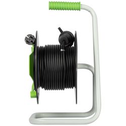 Удлинитель силовой ЭРА GREEN LINE GAZ-2x1-20m Greenline на катушке пластик 1 розетка без заземления 20м ПВС 2x1мм2 | Электротовары