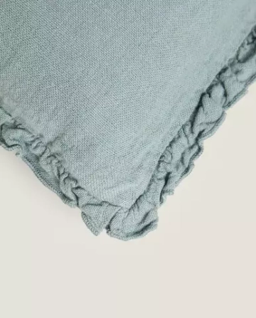 ZARA HOME ЛЬНЯНОЙ ЧЕХОЛ ДЛЯ ДЕКОРАТИВНОЙ ПОДУШКИ, ЗЕЛЕНЫЙ