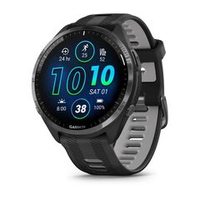 Смарт часы Garmin Forerunner 965 черные, темно-серый DLC титановый безель, с черным ремешком