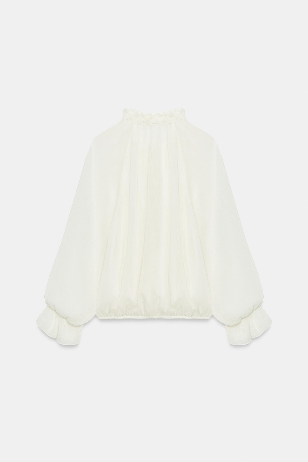 ZARA ОБЪЕМНЫЙ ТОП В РОМАНТИЧЕСКОМ СТИЛЕ, ЭКРЮ