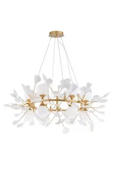 Люстра подвесная NewRgy 5747A/12 SPRAY PAINT BRASS+WHITE, 12×40 Вт, белая и латунная
