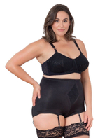 Утягивающие трусы с кружевом сильной степени коррекции (Размер: 4X) (Цвет: черный)
