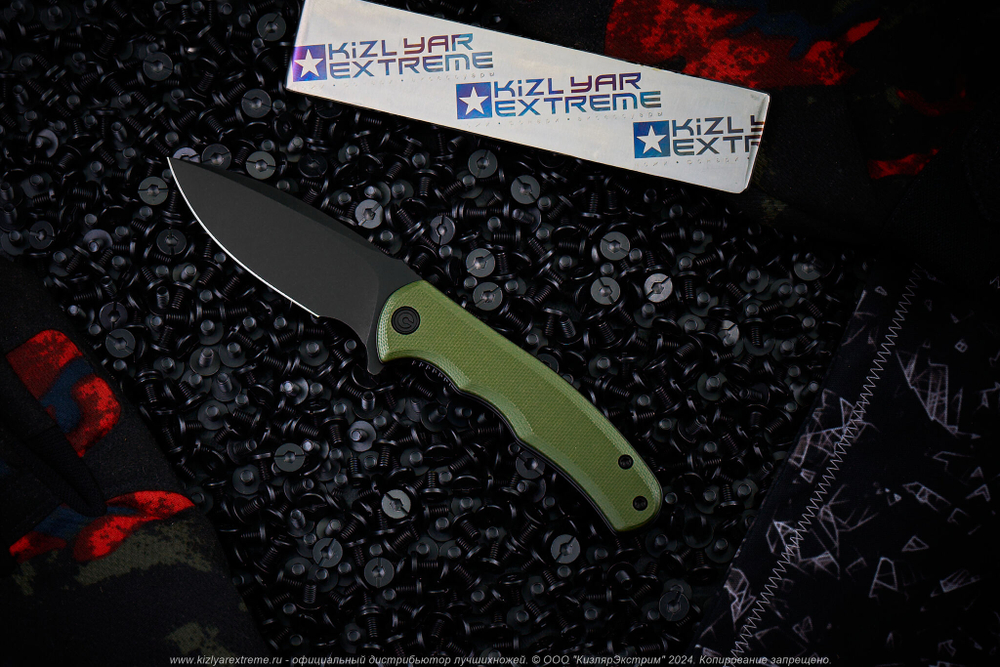 Нож Civivi Mini Praxis C18026C-1 сталь D2 Black Stonewashed рукоять OD Green G10