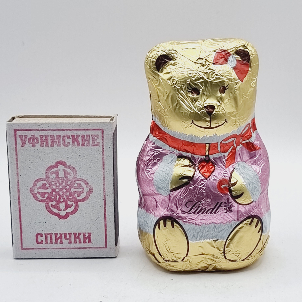 Шоколад молочный мишка Lindt Teddy розовый, 8 см, 40 г, 1 шт (Германия)