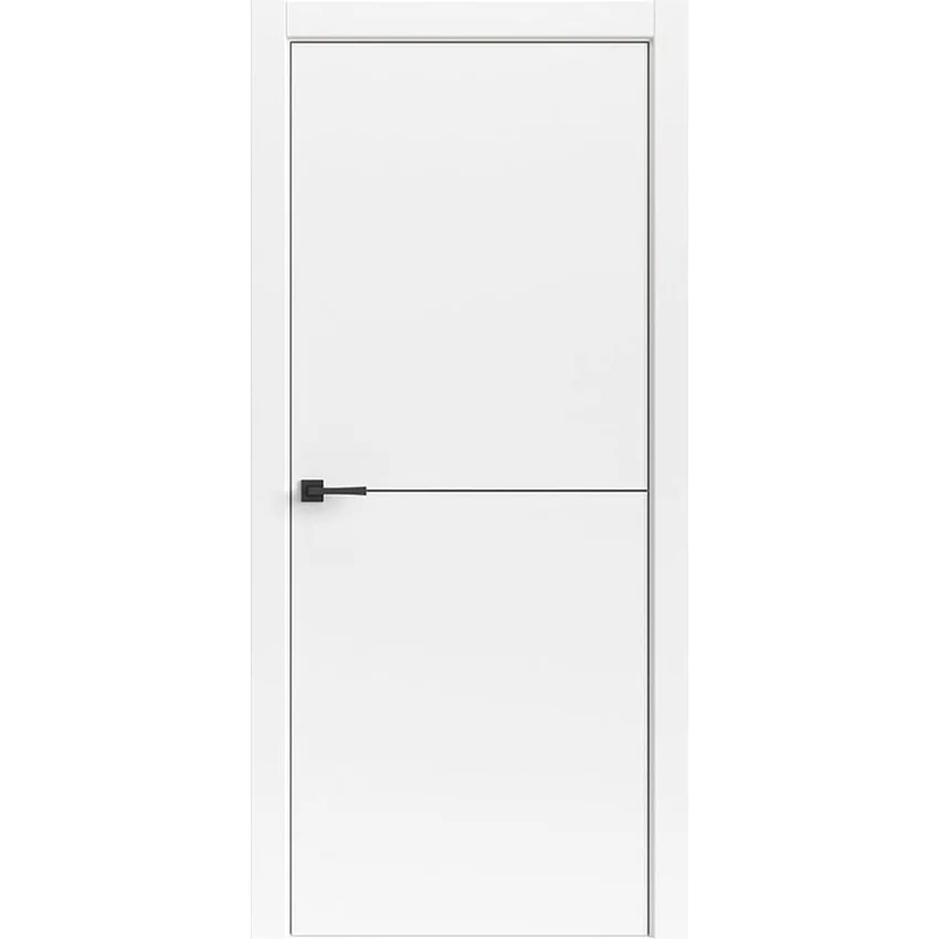 Межкомнатная дверь Tamburat Light Geometry 4302 белая кромка ABS чёрная глухая