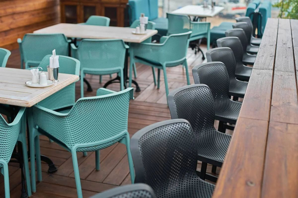 Стул пластиковый барный Nardi Net Stool, антрацит