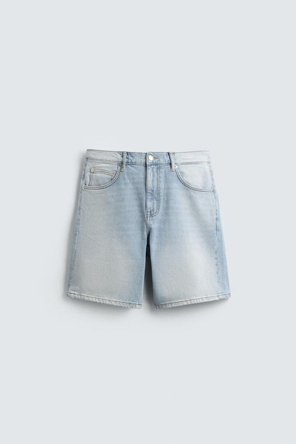 ZARA ДЖИНСОВЫЕ ШОРТЫ REGULAR FIT, ГОЛУБОЙ