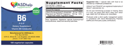 MAG + B6 p5p 100 Cap — этикетка (Supplement Facts)
