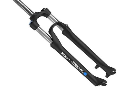 Вилка 27,5"SF18-XCM-ATB HLO DS27.5" ход 100 мм, блестящая черная, штырь 1-1/8", ноги Ф30 мм сталь+хр