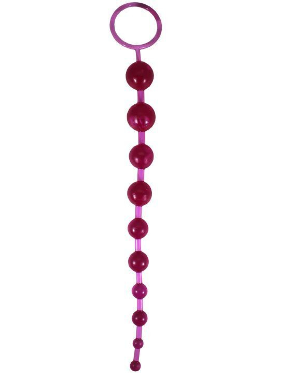 Ярко-розовая анальная цепочка Beads of Pleasure - 30 см. (Цвет: ярко-розовый)