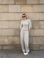 grey melange pants