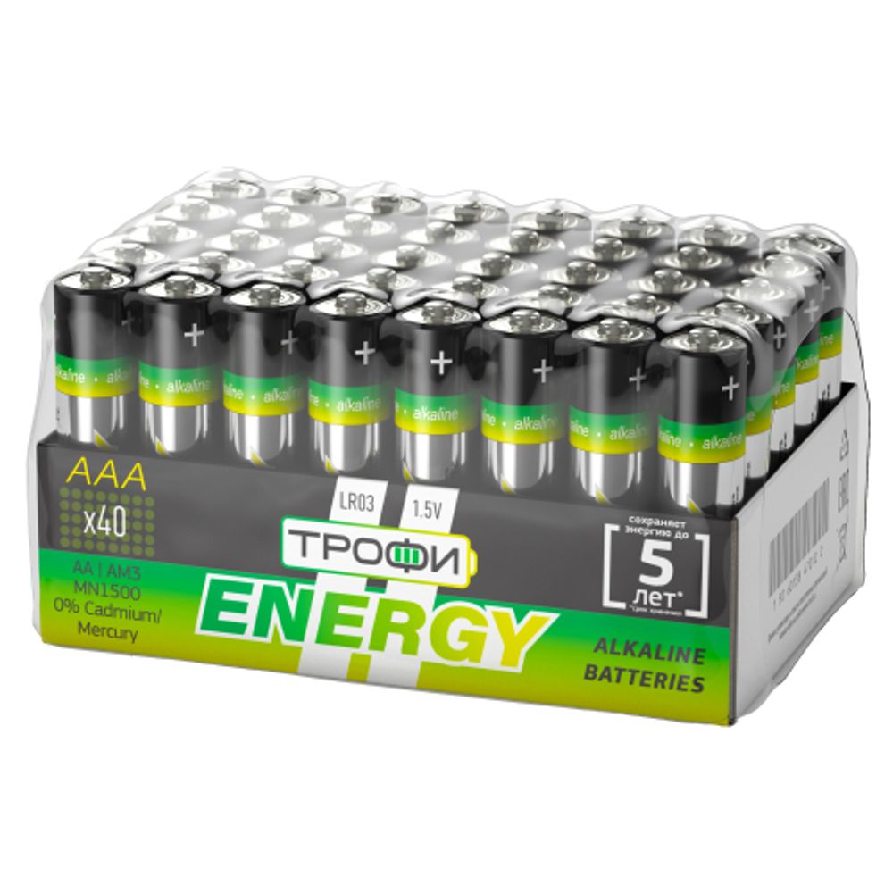 Батарейки Трофи LR03-40 bulk ENERGY Alkaline | Батарейки Щелочные (Алкалиновые)