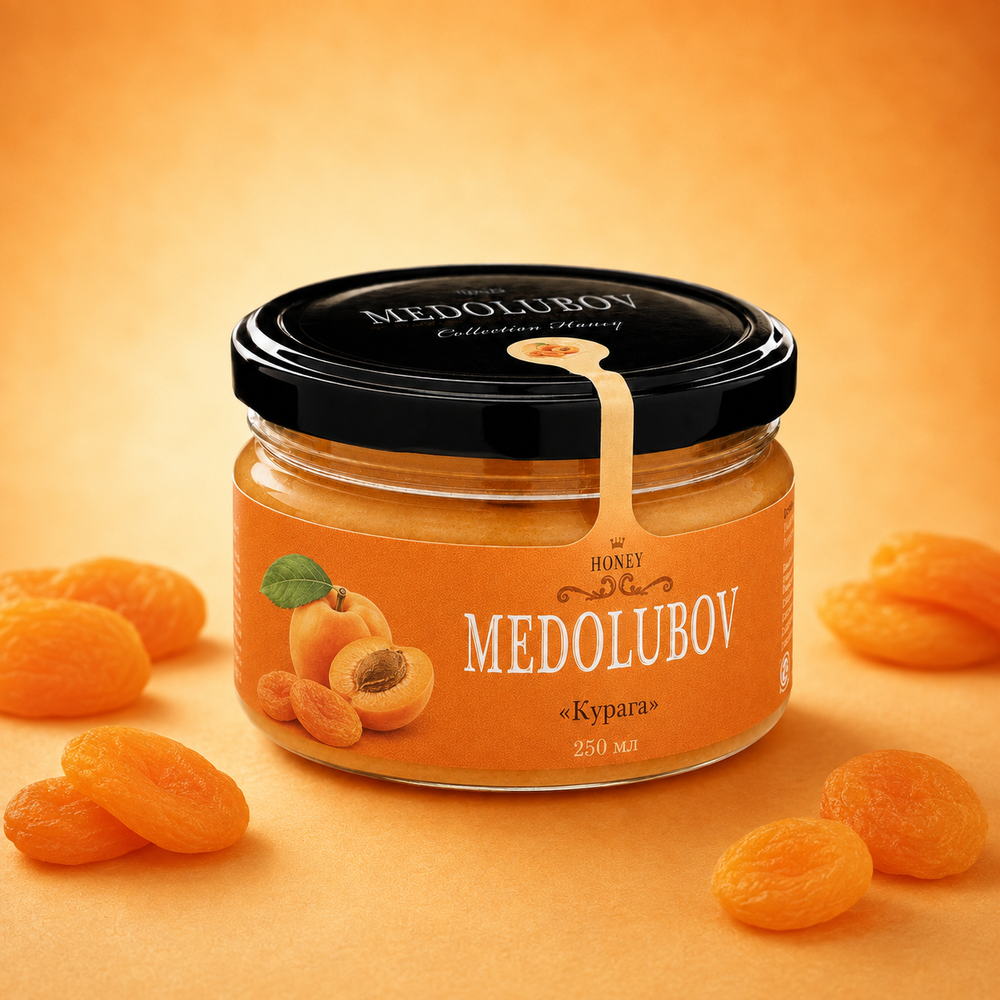 Крем-мёд MEDOLUBOV «Курага», 250 мл