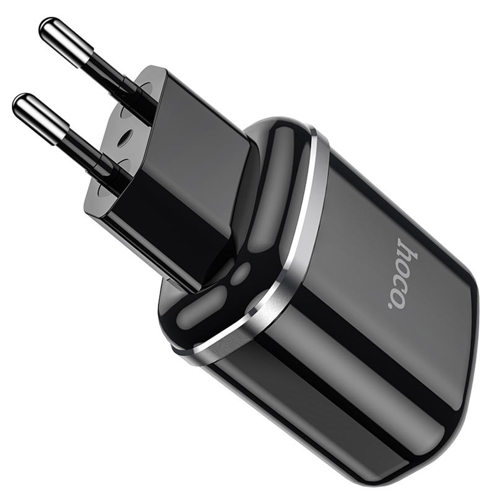 Сетевое зар. устр. Hoco N4 с шнуром Type-С 2USB 2.4A черное
