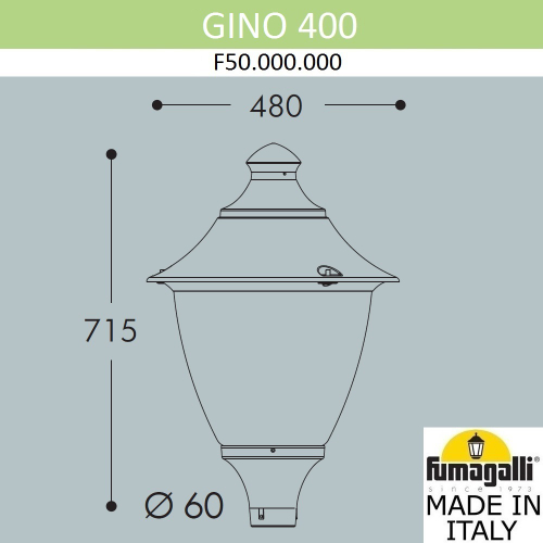 Фонарь на столб Fumagalli GINO F50.000.000.AXE27