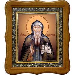 Иов (в схиме Иисус) Анзерский преподобный. Икона на холсте.
