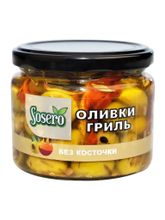 Оливки зеленые Sosero на гриле, 290 г, 3 шт
