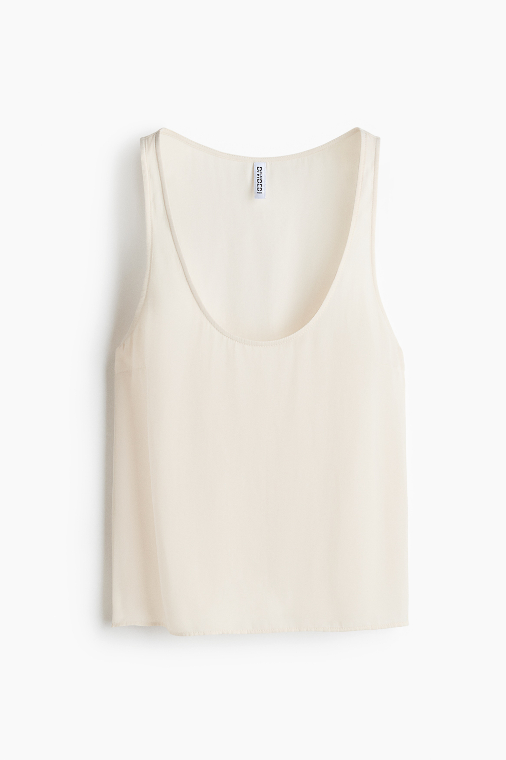Шифоновый топ с глубоким круглым вырезом - H&M
