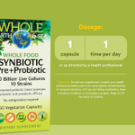 Natural Factors, Whole Earth & Sea®, синбиотическая добавка с цельнопищевыми пребиотиками и пробиотиками, 60 вегетарианских капсул