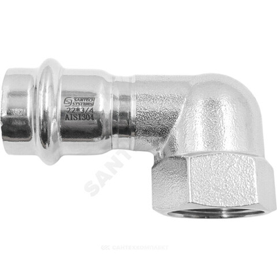Угольник сталь нерж AISI 304 Дн 22х3/4" пресс/ВР SantechSystems