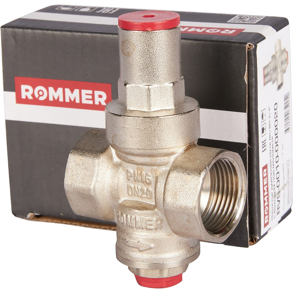 Регулятор давления поршневой ROMMER - 3/4" (ВР/ВР, PN16, Tmax 100°C, настройка 1-6 бар)