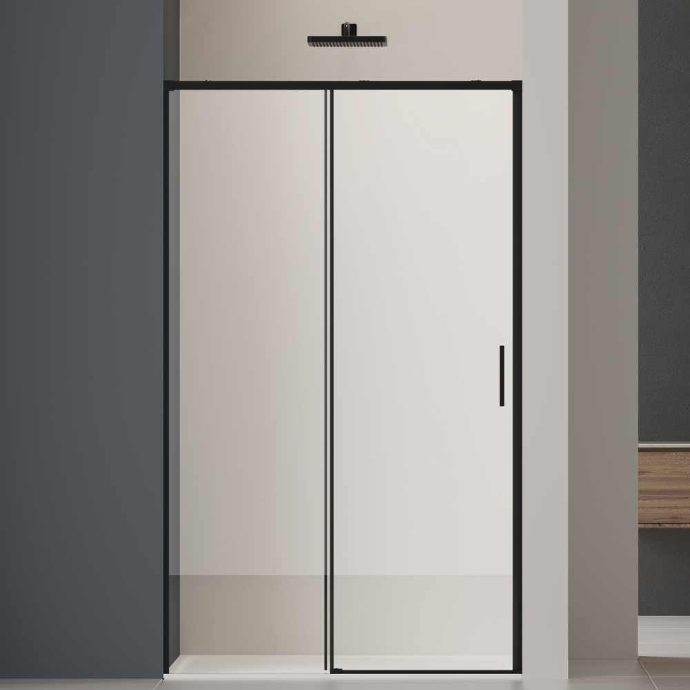 Душевая дверь Vincea Софт 2 (Soft 2) VDS-3SO2100CLB, 1000, черный, стекло прозрачное