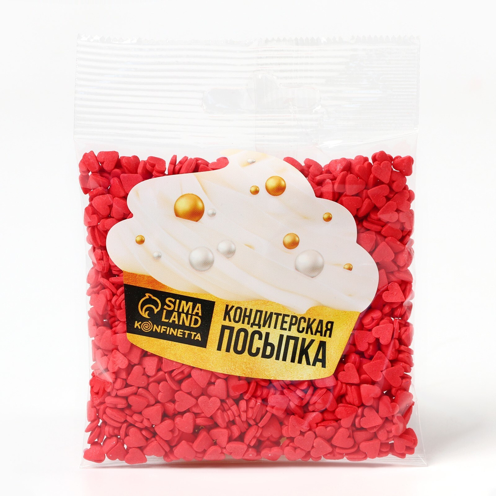 Посыпка "Сердца" мини красные 50 гр.