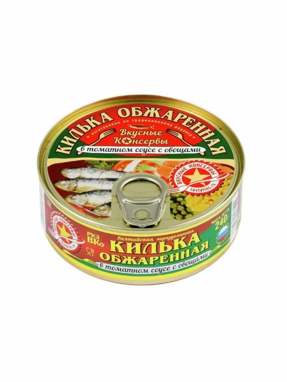 Килька обж в т/с с овощами Вкусные Консервы 240г