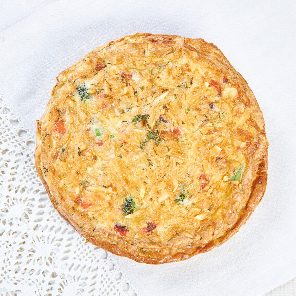 Киш с форелью и брокколи