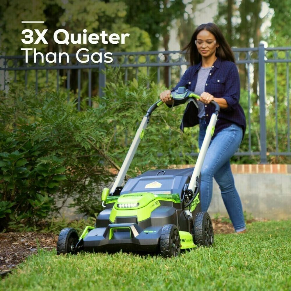 Cамоходная аккумуляторная газонокосилка Greenworks GD60LM61 Twin Force, 60v, 61 см, (2519107UH), с аккумулятором 8 А·ч и зарядным устройством
