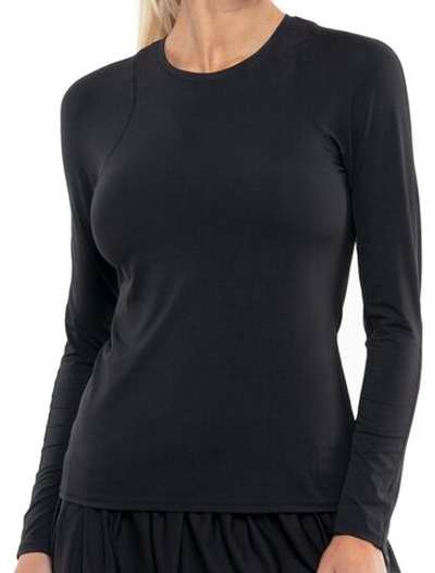 Женская теннисная футболка (dł. Рукава) Lucky in Love Luv Breeze L/S Crew Women - black