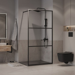 Душевая перегородка Niagara Nova NG-688-90BLACK (90х195) черный матовый,стекло прозрачное,1 место