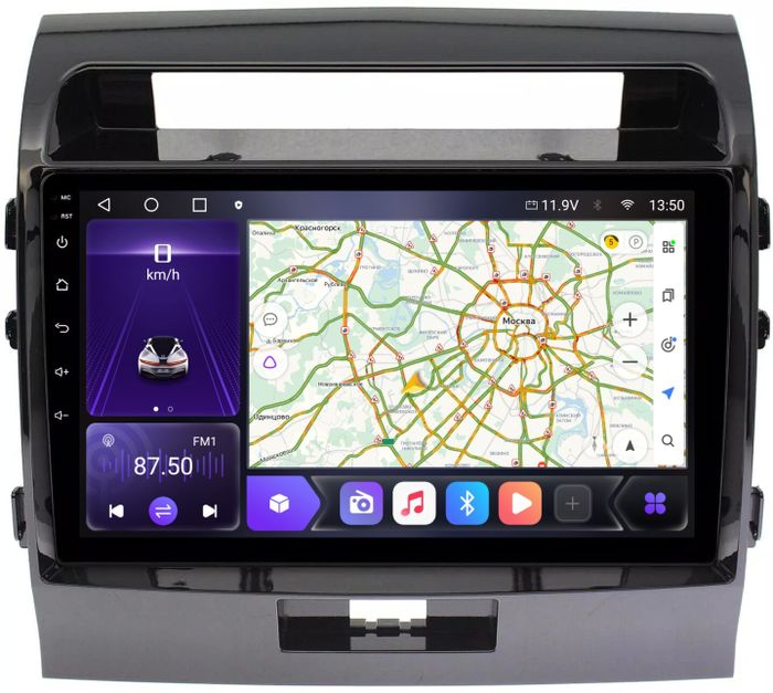Магнитола для Toyota Land Cruiser 200 2007-2015 (экран климата внизу) - Kuberg OL-1620-1 IPS, Android 10, 4G SIM-слот