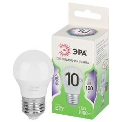 Лампа светодиодная ЭРА GREEN LINE LED P45-10W-865-E27 GL 10Вт шар холодный свет E27 | Лампы cветодиодные Шар (G/P)