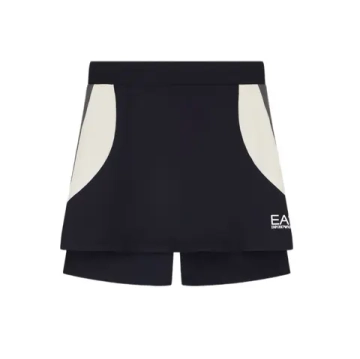 Теннисная юбка EA7 Woman Jersey - black/butter/asphalt