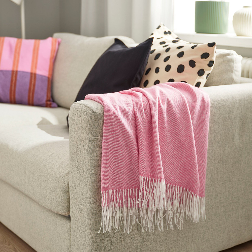 IKEA HOLMVI  (ИКЕА ХОЛМВИ)  -  Плед - розовый 120x160 см