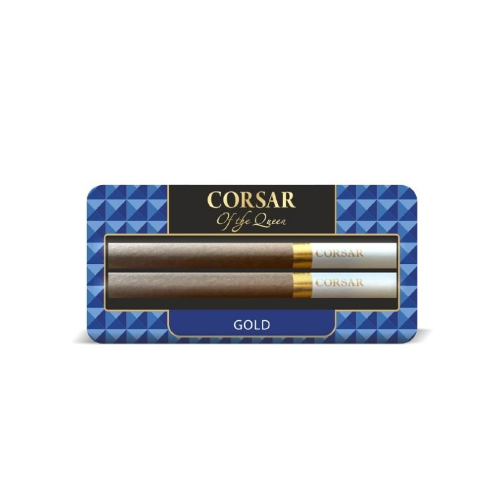 Сигариллы с/ф CORSAR of the QUEEN с ароматом Gold, блистерная упаковка:2 шт.