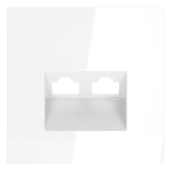 Накладка для розетки компьютерной двойной RJ45+RJ45 кат.6, S70 (белый глянцевый)