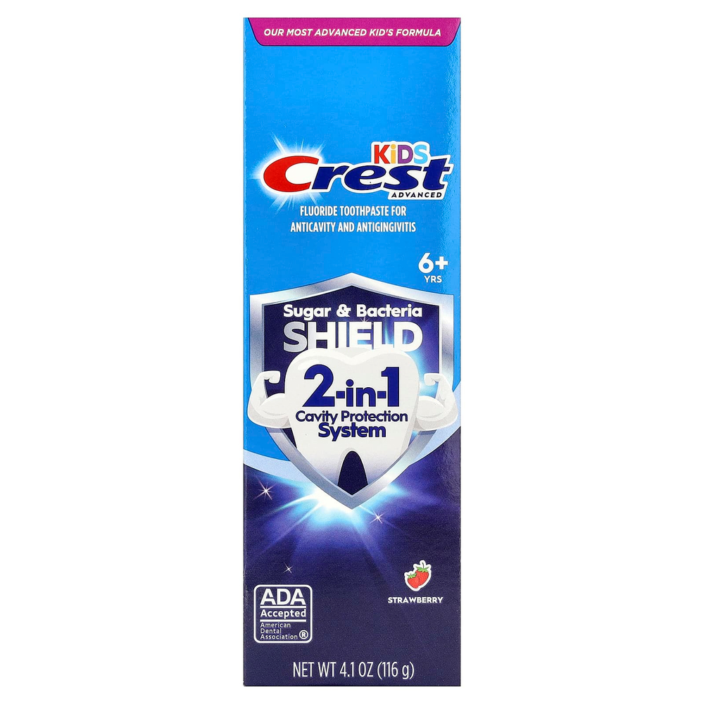 Crest, Для детей, улучшенная зубная паста с фтором, от 6 лет, клубника, 116 г (4,1 унции)