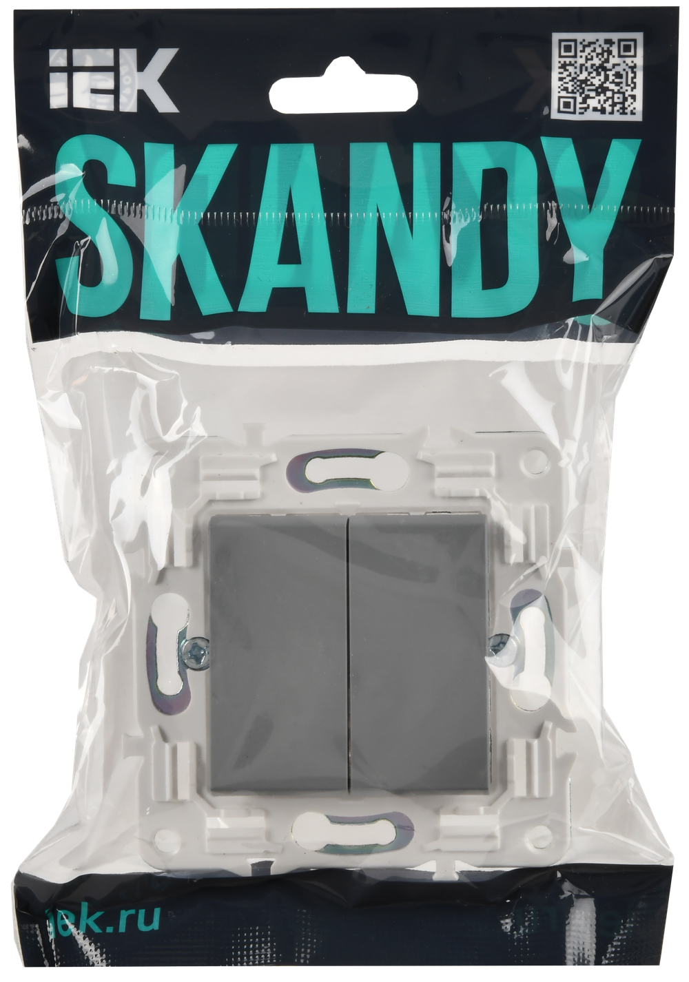 SKANDY Выключатель 2-клавишный 10А SK-V04Gr серый IEK