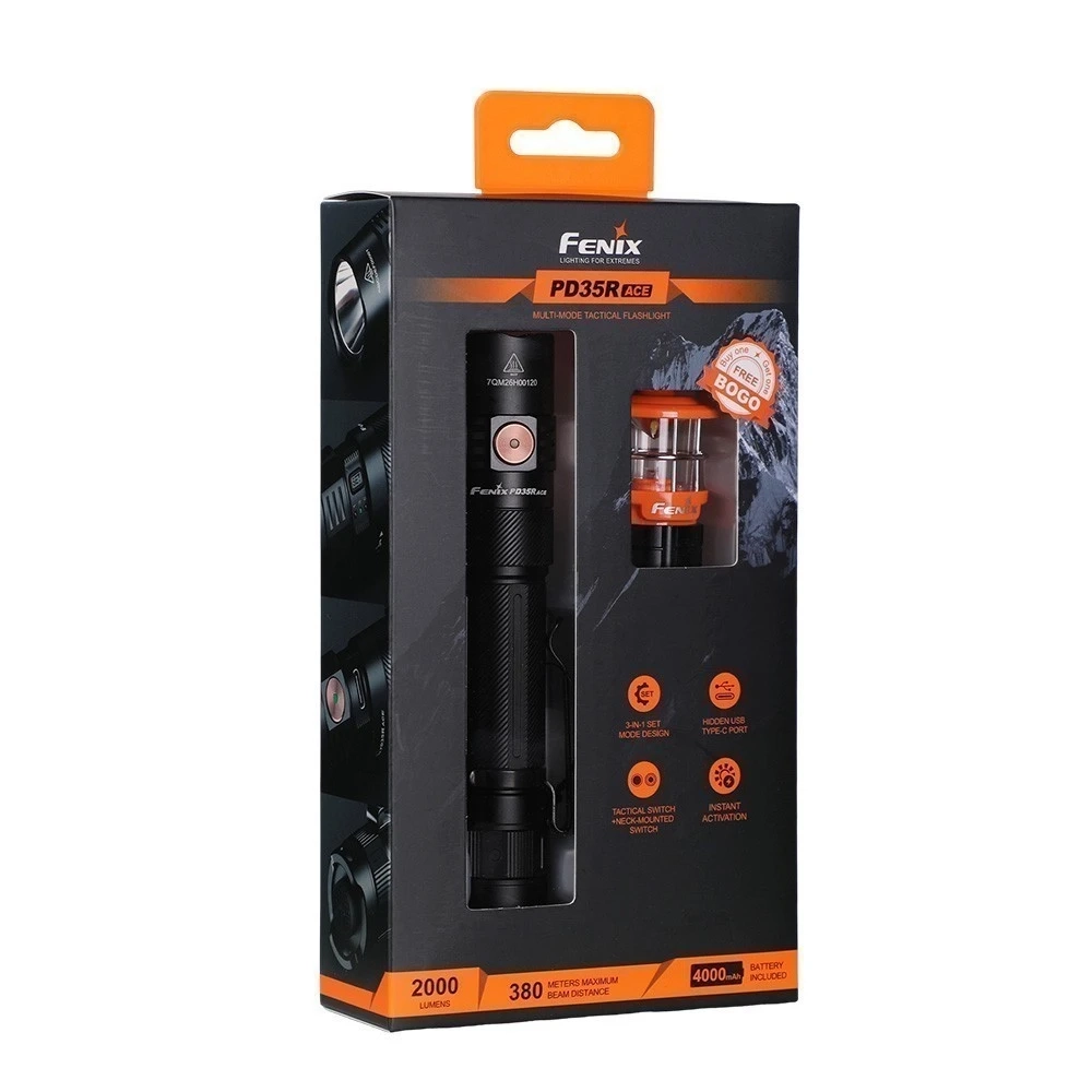 Фонарь Fenix тактический PD35R ACE + CL01 оранжевый