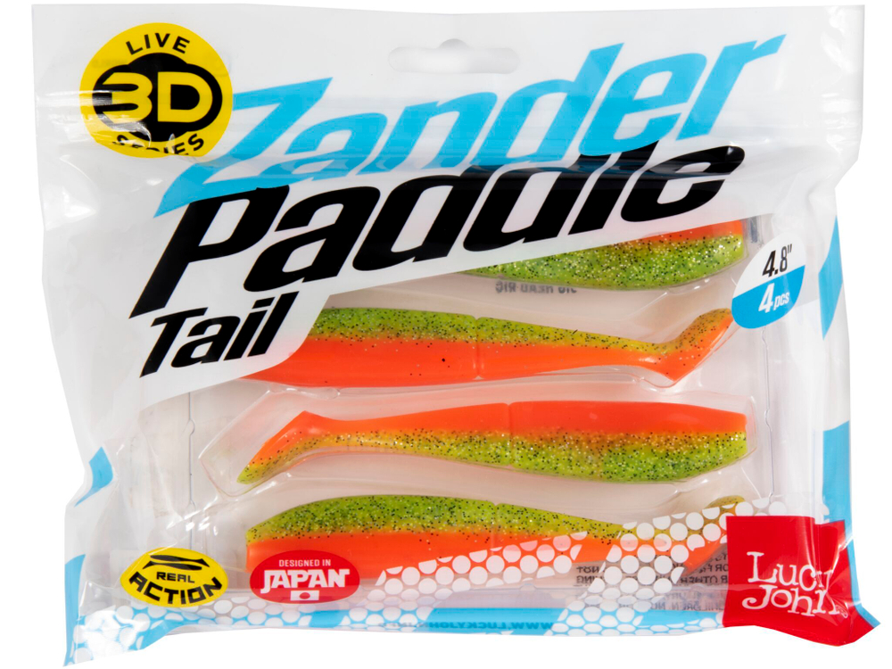 Виброхвост LJ 3D Series Zander Paddle Tail 4.8" (12 см), цвет Z12, 4 шт.