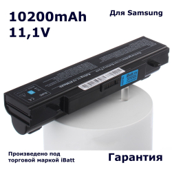 Аккумулятор iBatt 10200mAh, для R780 NP305E5A RV510 NP355V4C R428 NP550P5C RV513 NP-R540 RF511 R620 300V5A R720 355V5C R538 NP-R519 R418 NP-R525 NP270E5E NP300V4A P580 300E5C R590 350V5C