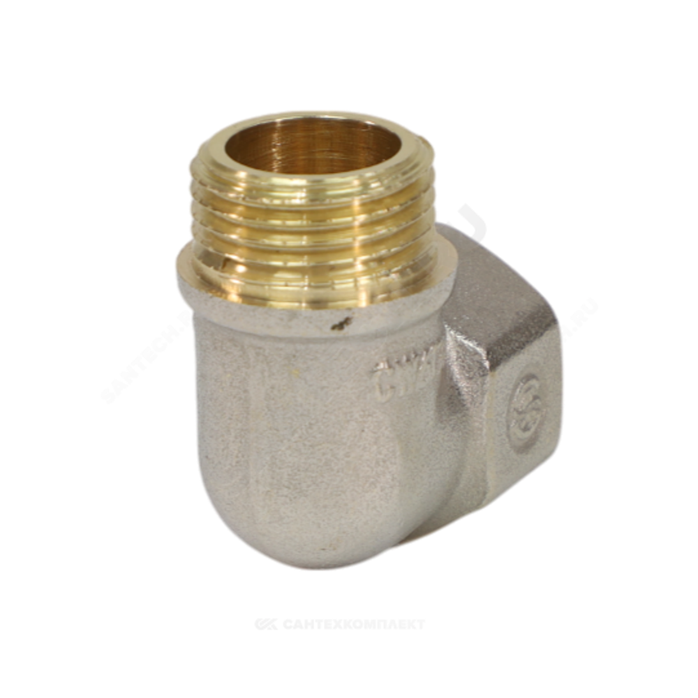 Угольник латунь никель реборда Ду 50 (2") ВР/НР 9006 ГОСТ 32585-2013 Aquasfera 9006-06